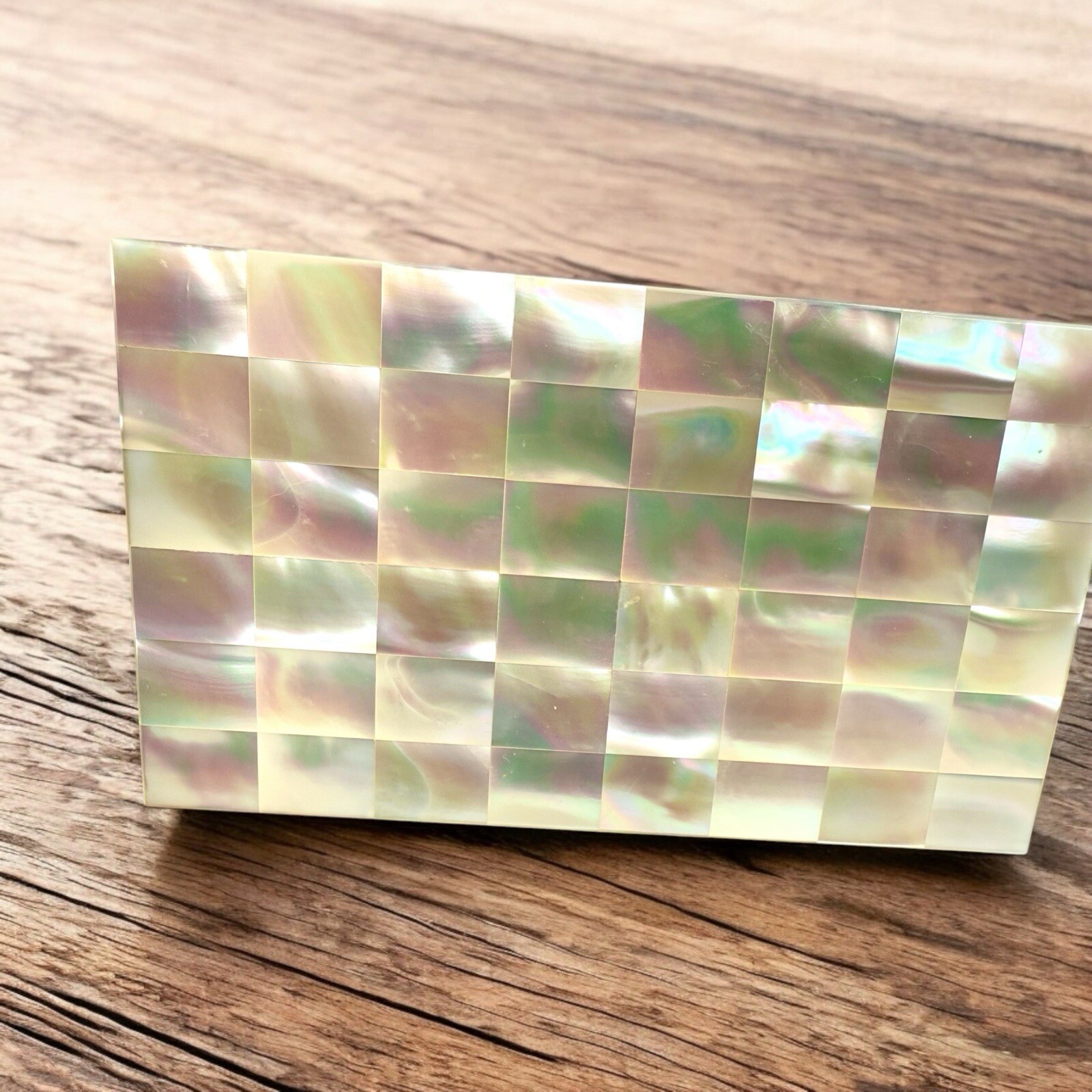 Kaycraft Lipstick Compact Case Lighter Purse Vintage minaudiere Mother Of Pearl