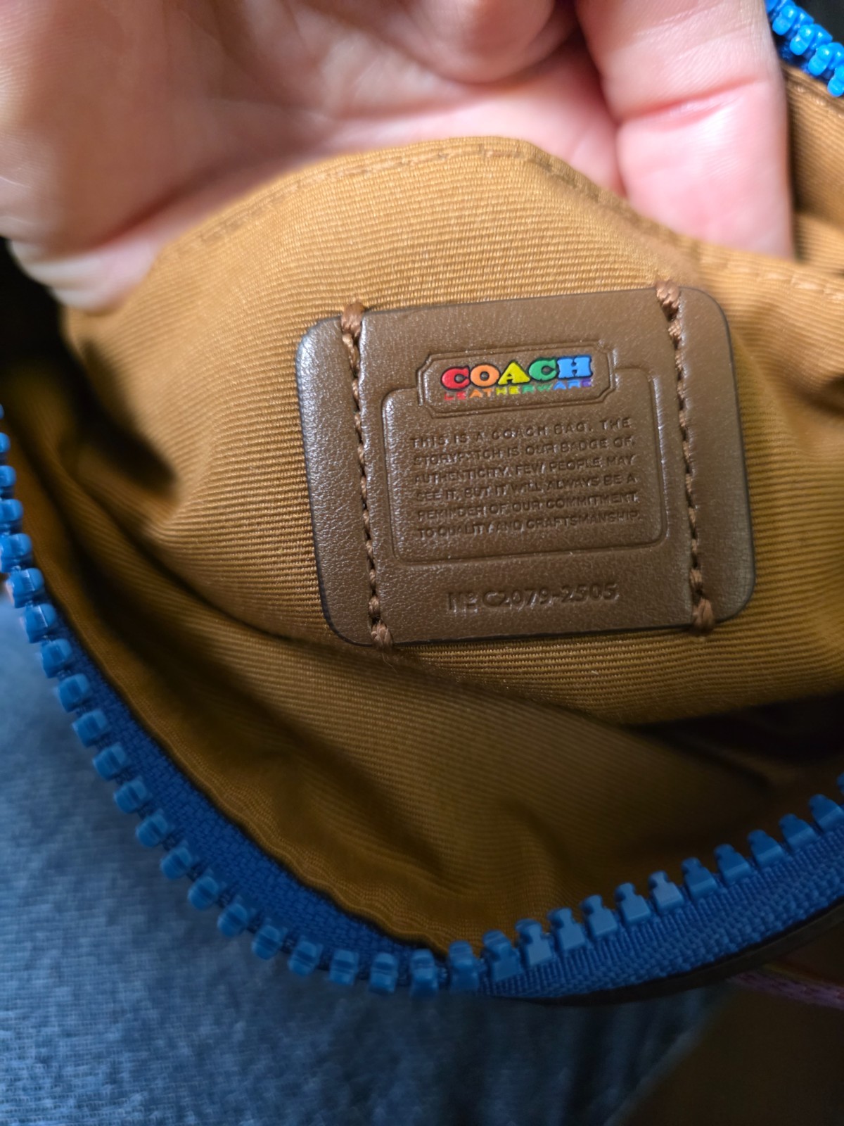 Coach Jes Slim crossbody bag in chalk leather featuring a rainbow carriage