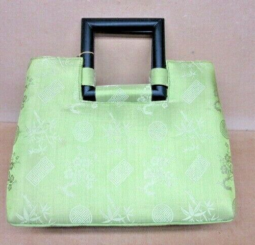 Asian, Purse Handbag Green Jade ‘Red Blossom’