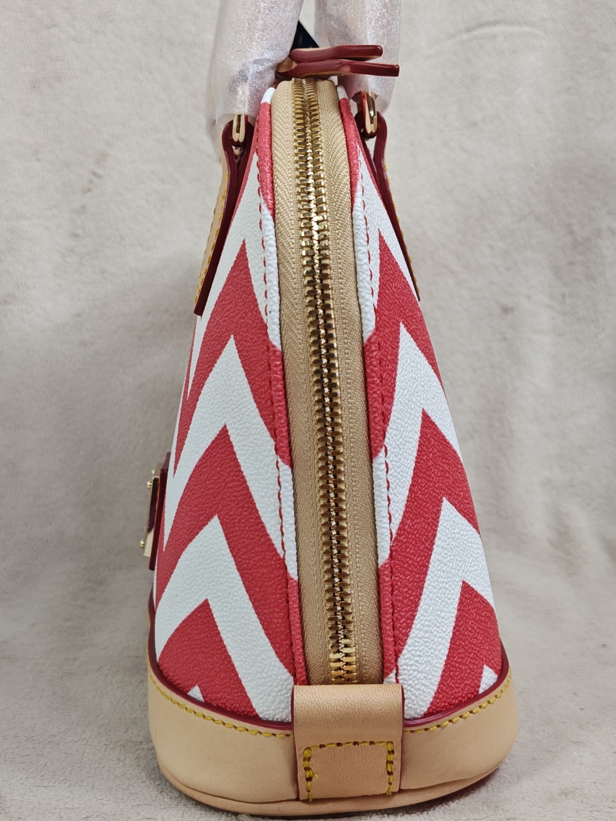Dooney & Bourke Chevron Bitsy Bag, Red NEW
