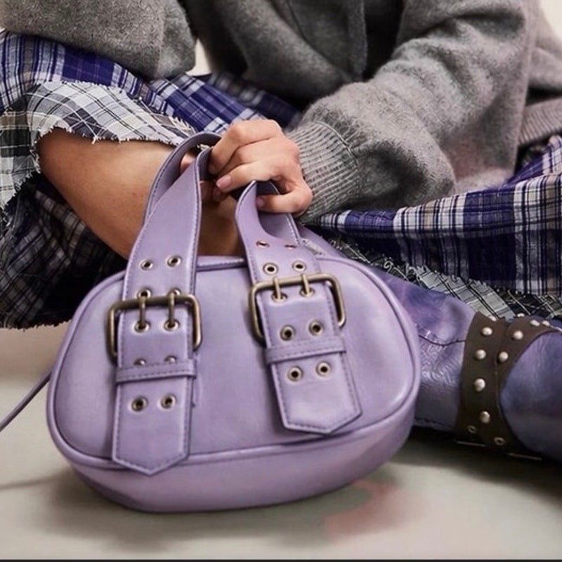 Free People Say Yes Leather Bag in Lavender Purple NEW