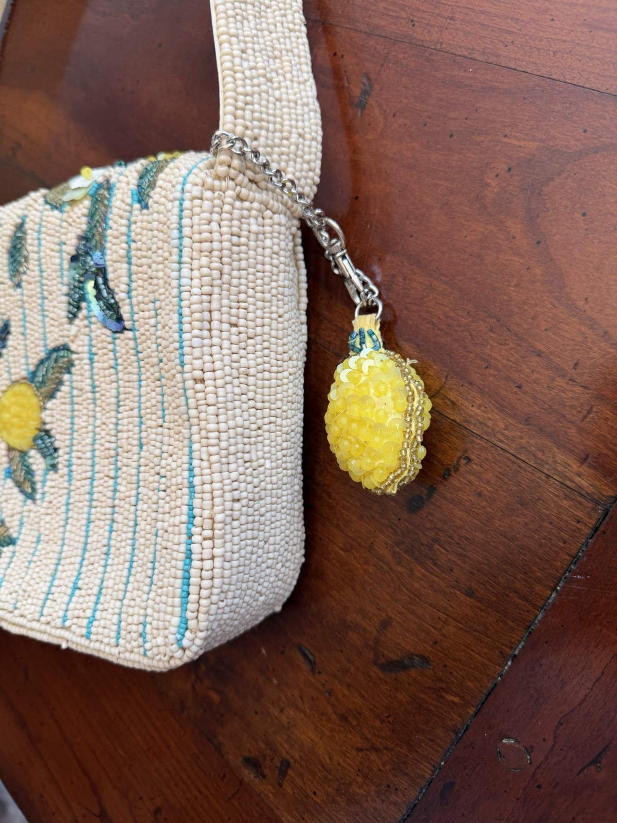Viral TikTok Beaded Lemon Shoulder Bag Striped Fruit Purse Handcrafted India