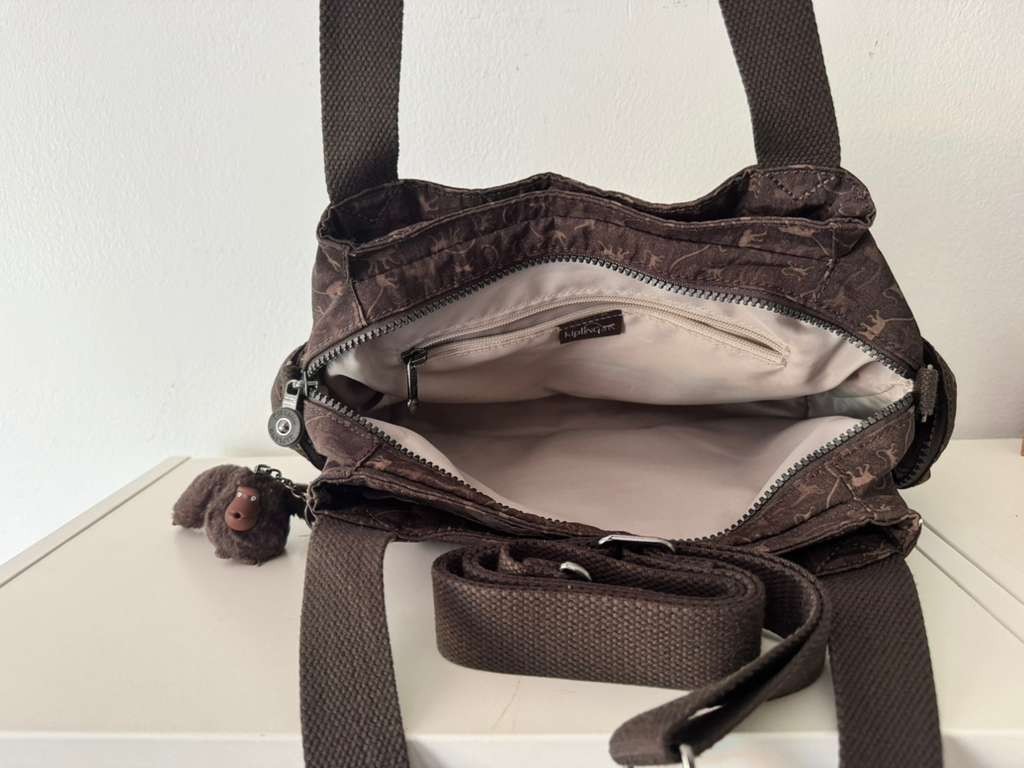 Kipling Handbag Bag Womens Monkey Print w/ Monkey Keychain