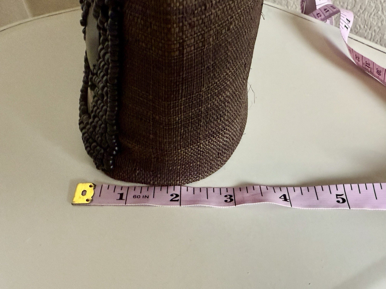 Italy Woven Abalone Handbag Chocolate Brown Wood Bead Rectangular Leather Handle