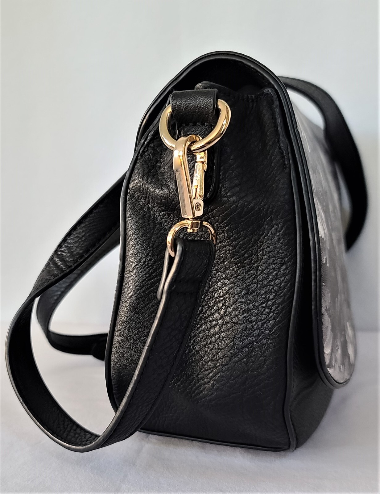 COCO CARMEN Purse Girlfriend Switchable Flap Crossbody Faux Leather Black Bag