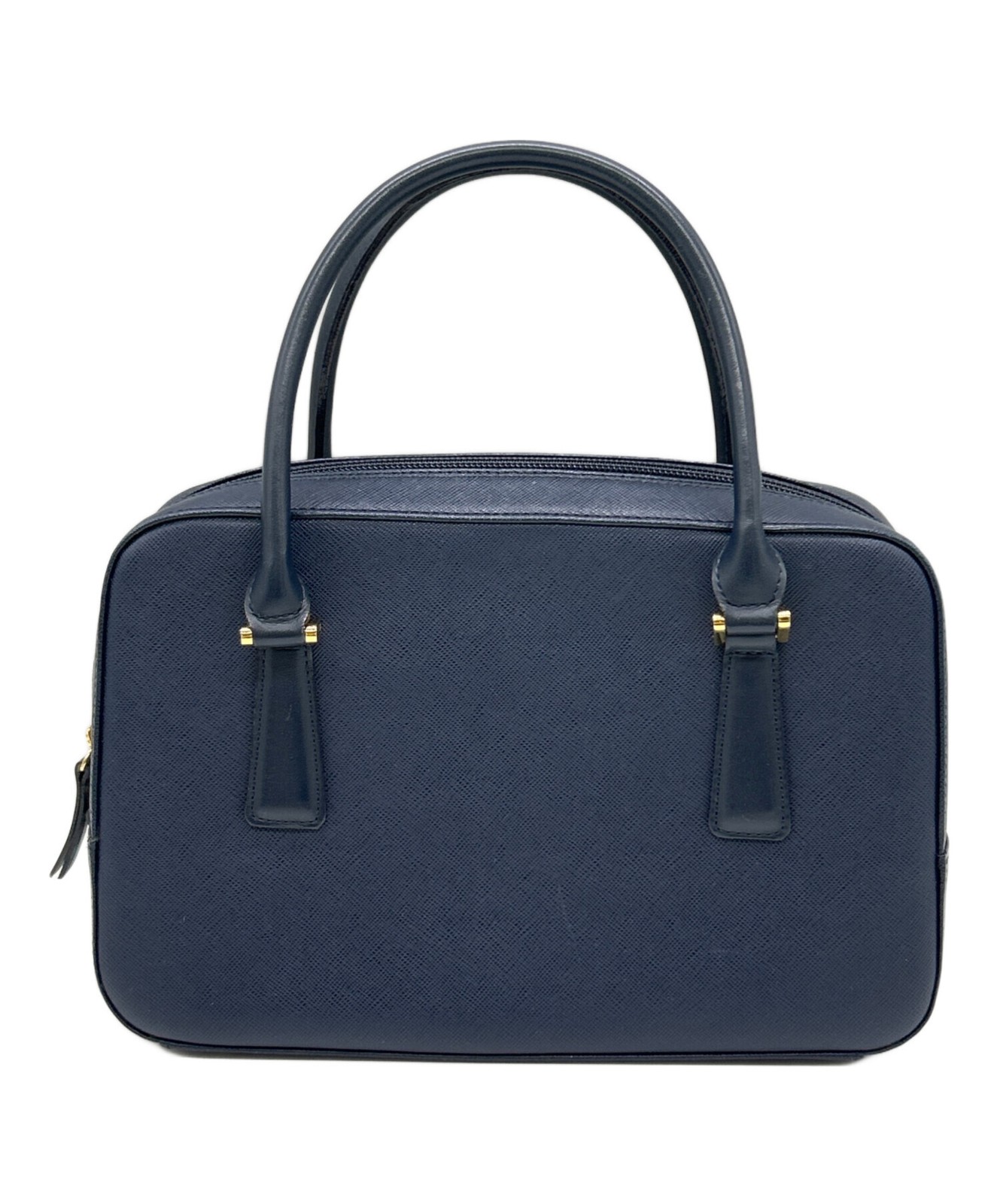 BURBERRY Handbag Navy Nova Check Lining With Logo Plate From Japan