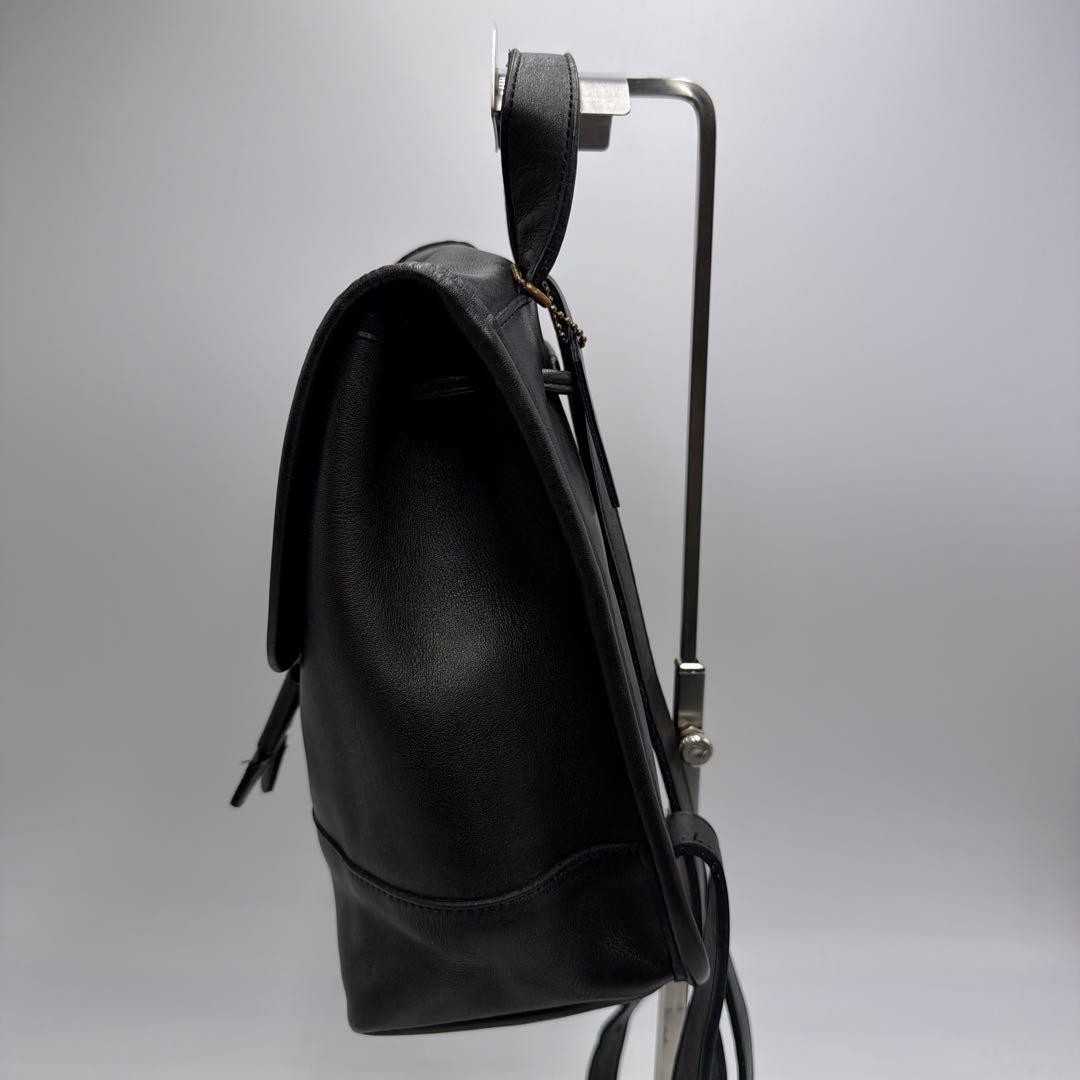 COACH 9960 Vintage Mini Backpack Turnlock Leather Black Gold Hardware From Japan