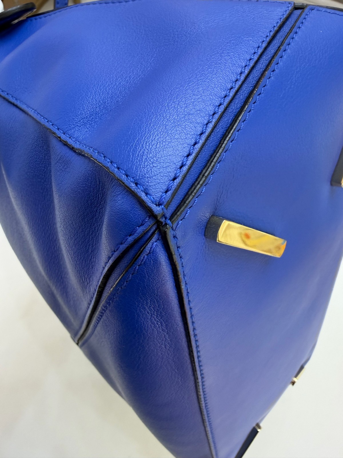 Loewe Puzzle Medium Bright Blue Smooth Calfskin Leather Crossbody Handbag Duty P