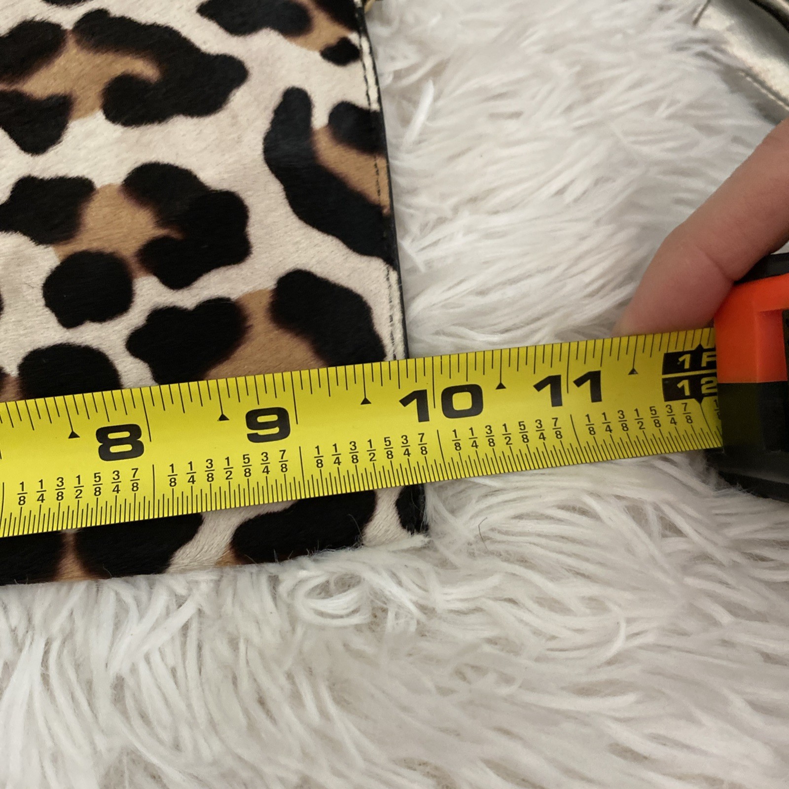 MICHAEL KORS LEOPARD PRINT CALF HAIR TRIM LEATHER Fulton Clutch Pristine