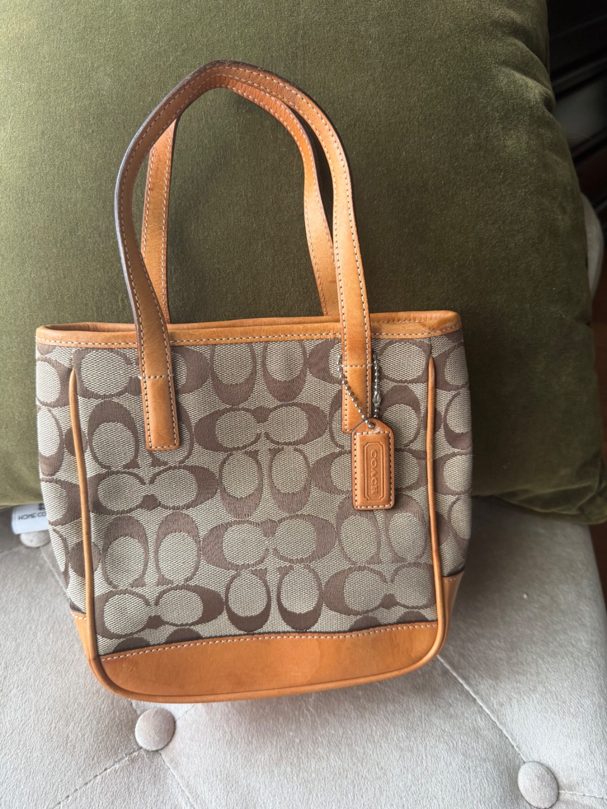 Coach Mini Lunch Tote 6087 Monogram Signature w/ tag Canvas & Leather