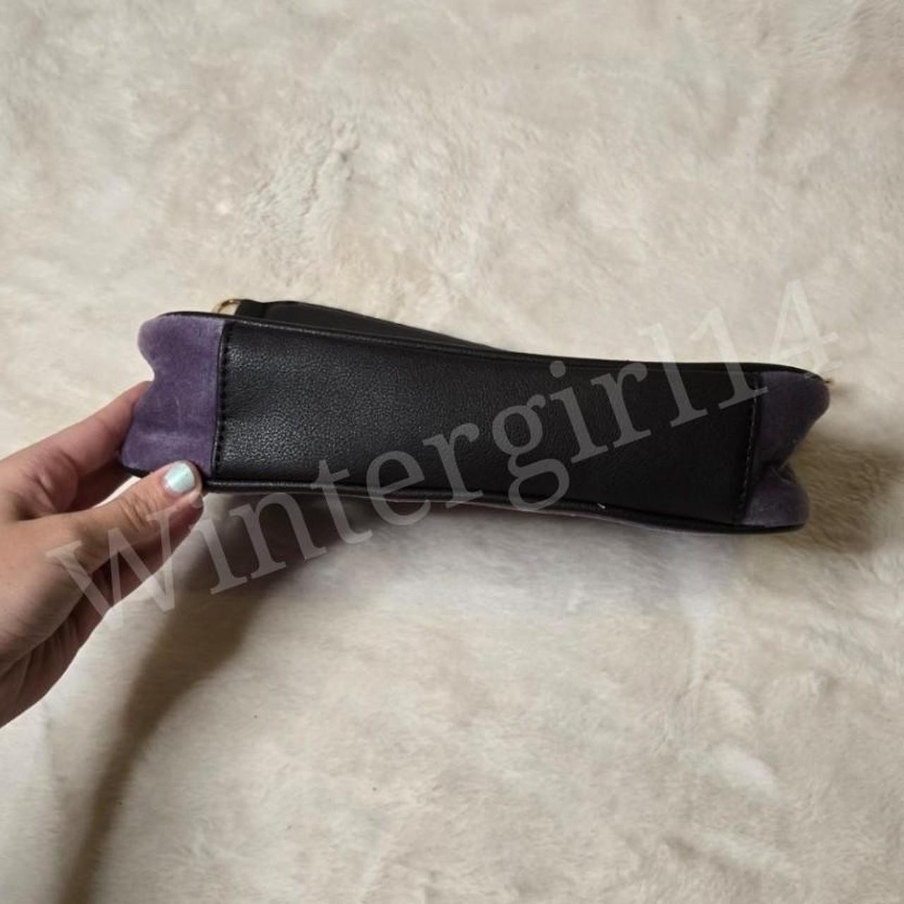 Juicy Couture Dusty Violet/Chocolate Brown Velour Heritage Shoulder Bag