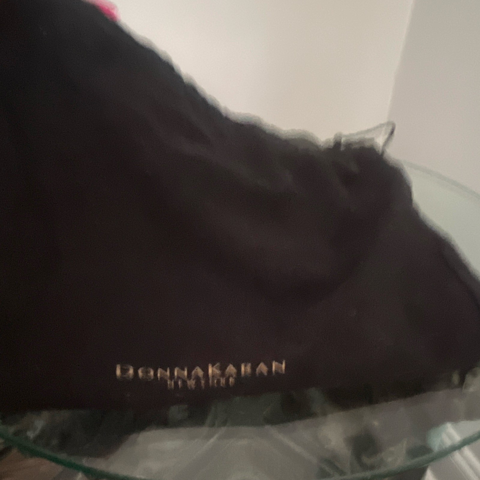 Donna Karan Black Bow Clutch Convertible Crossbody Detachable Strap Gold