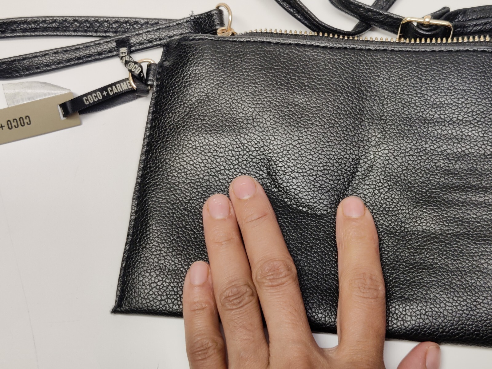 COCO + CARMEN White And Black Artisan Beaded Crossbody Clutch Bag