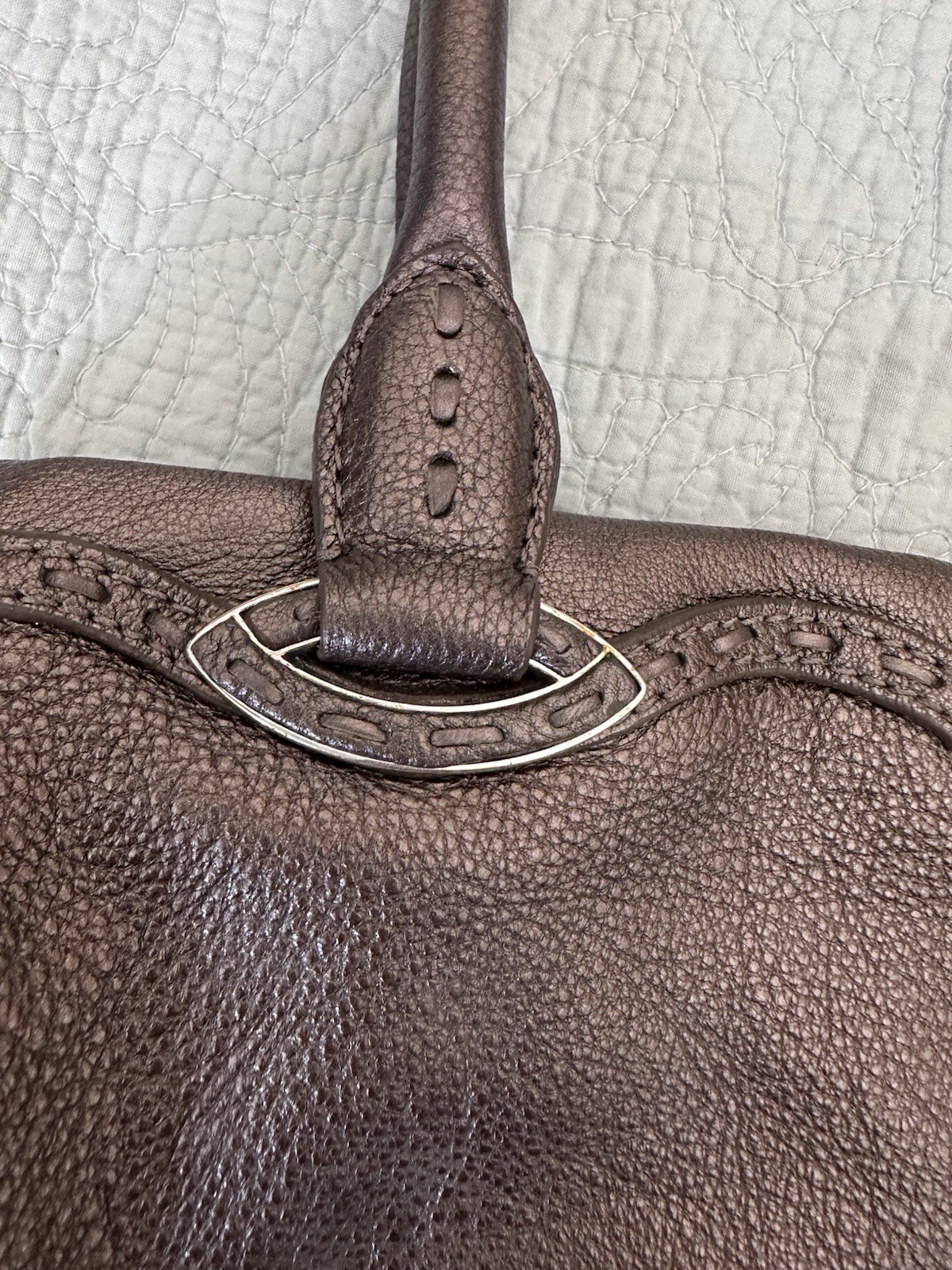Brighton Nala Pewter Leather Handbag Masterpiece Collection