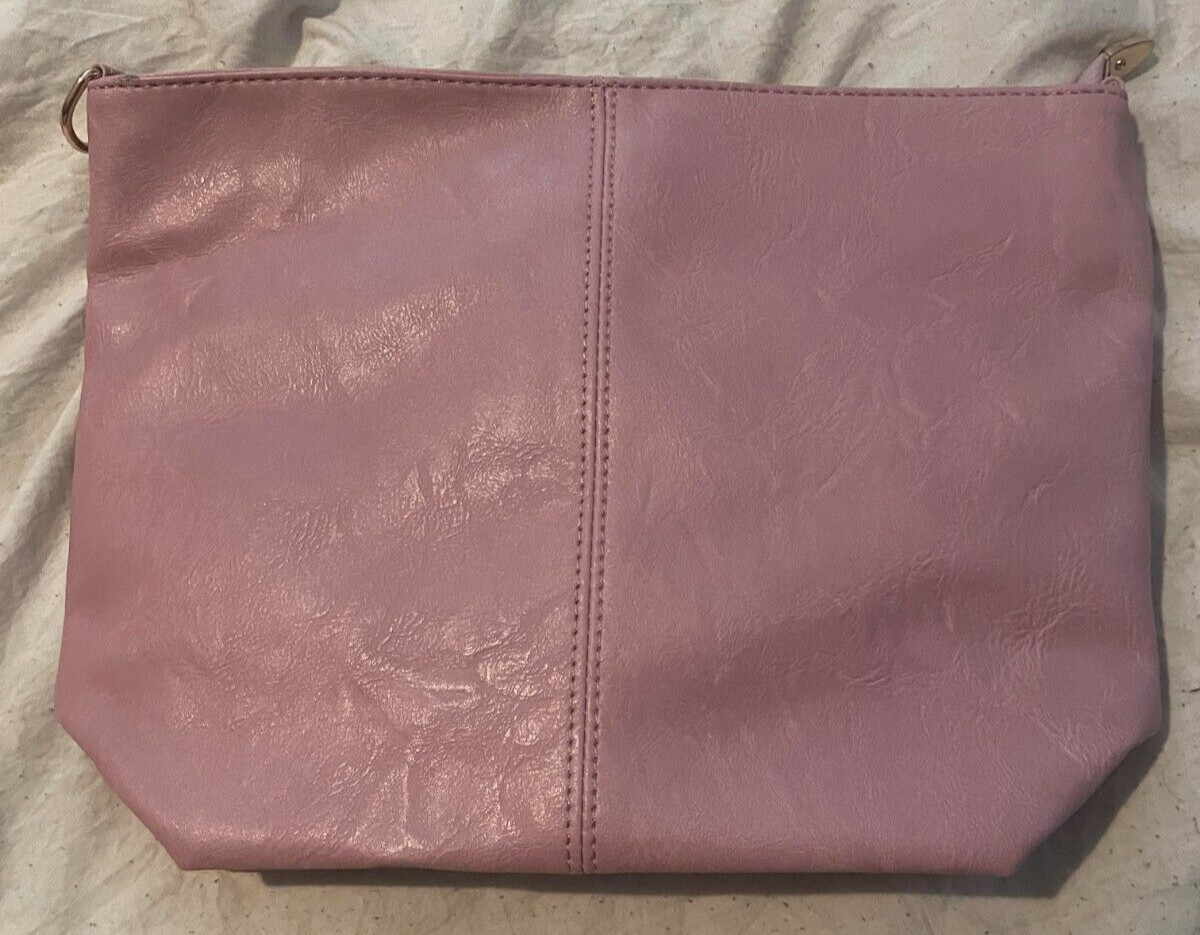 Pink Purse With Colorful Strap