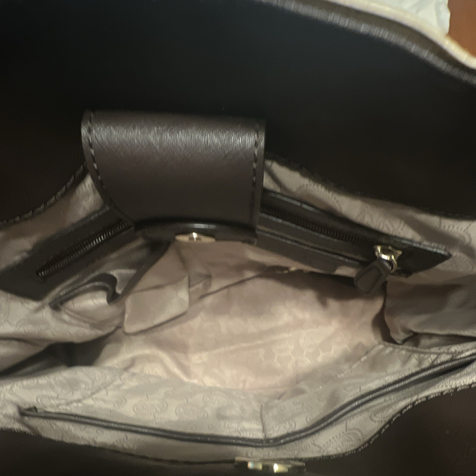 Michael Kors Large Brown Satchel Top Handle Magnetic Lock & Key