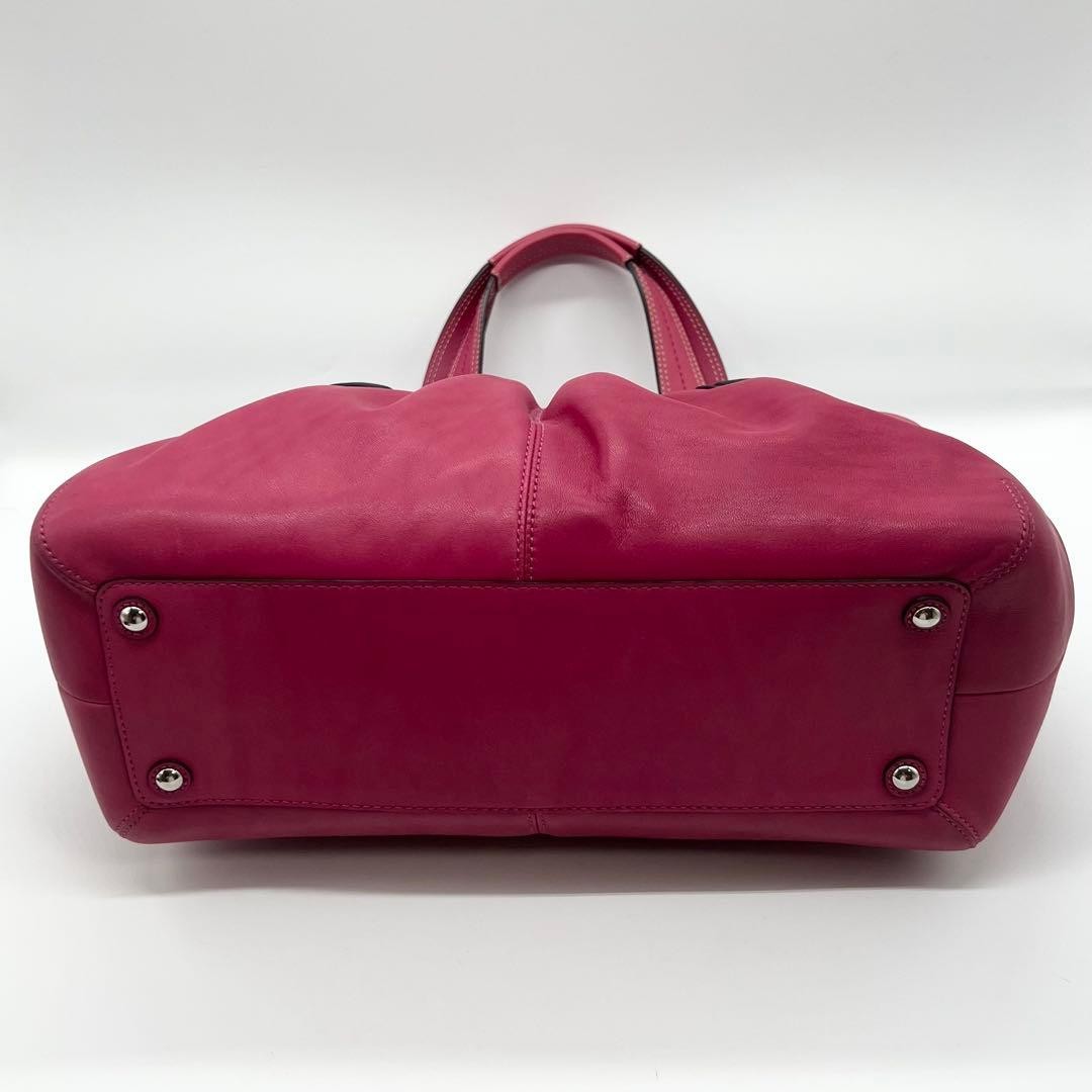 Coach Soho Tote Bag Pleated Leather Pink