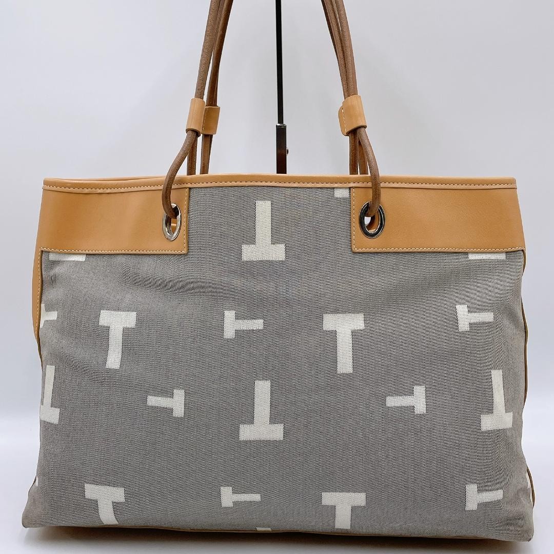 Tod’s Tote Bag Three-Layer Canvas Leather T Logo h472 Japan 079585