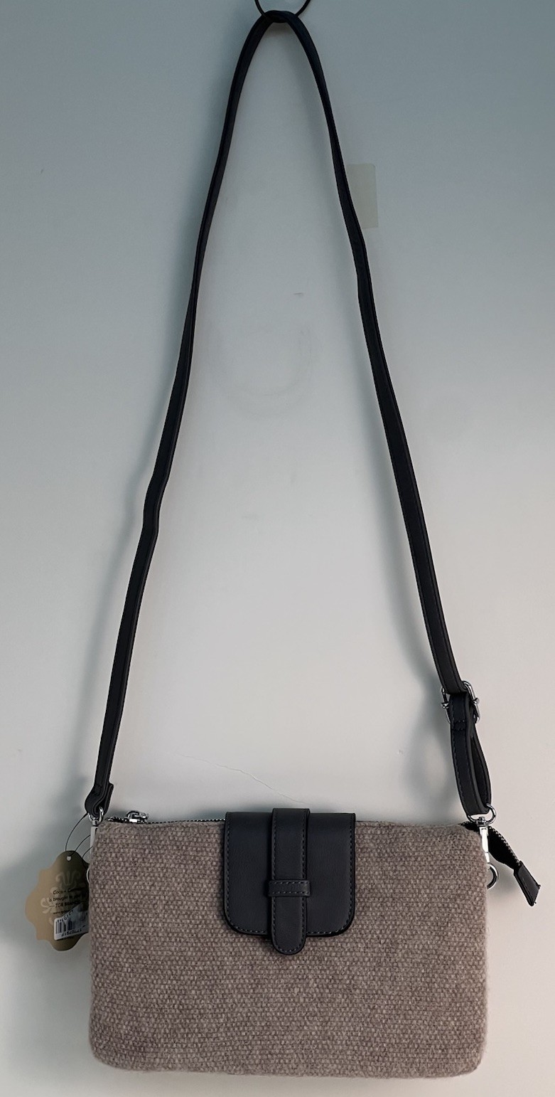 Coco+Carmen Women’s Jillian Handbag Grayish Mauve Taupe/Gray Trim Crossbody Bag