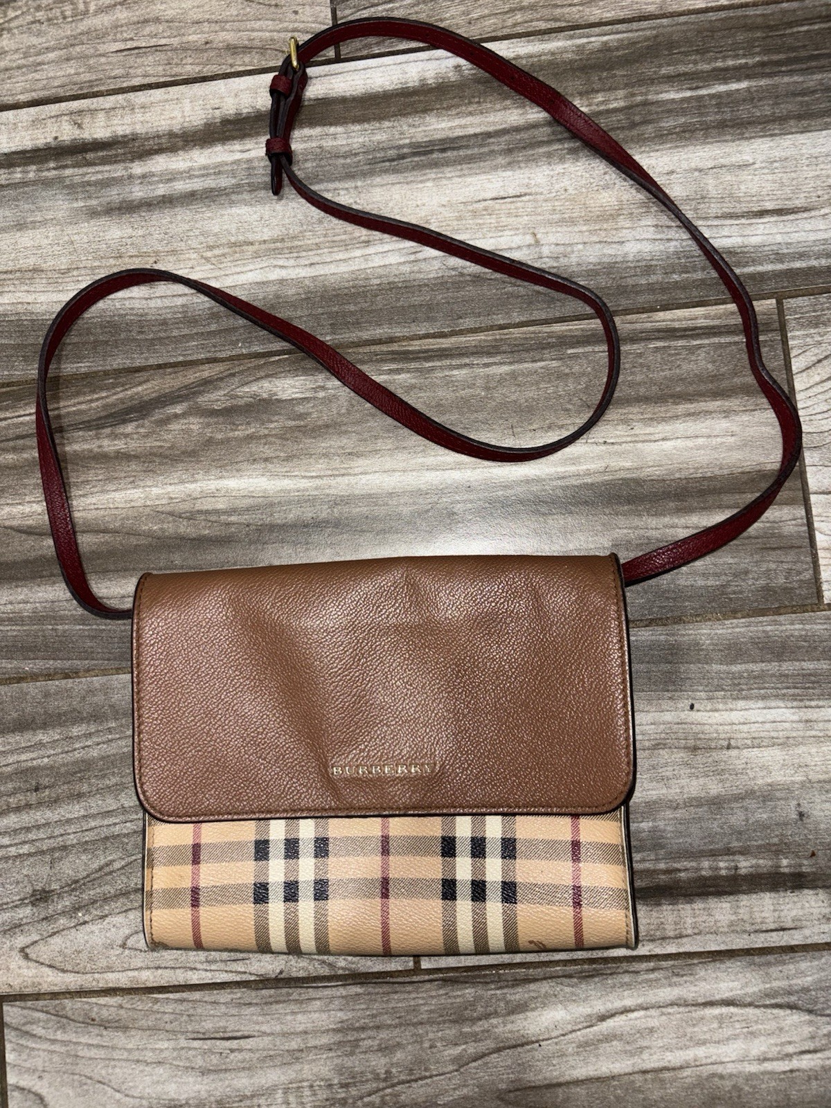 Burberry Small Crossbody Bag, Snap Flap Detachable Strap Beige