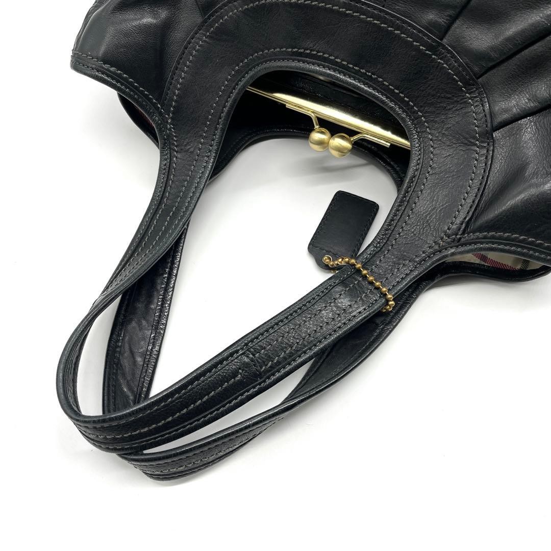 COACH Ergo Pleated Kisslock Hobo Bag BK