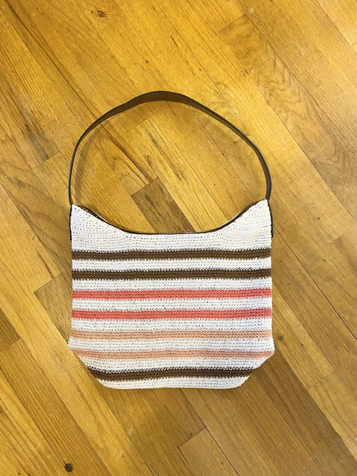 Basic editions Y2k knit striped neutral purse