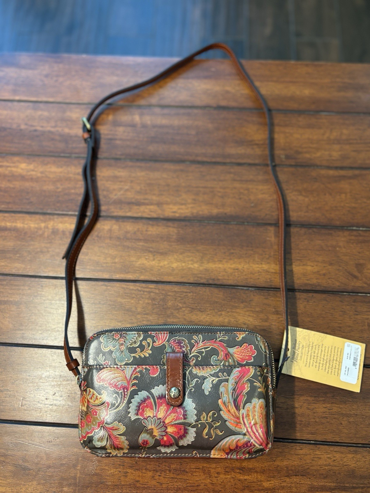 Patricia Nash Alessa Crossbody Italian Floral Paisley NWT Leather Bag Purse