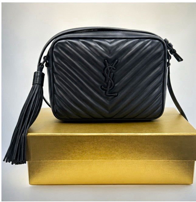 Saint Laurent YSL Lou Camera Bag Black Black Pristine Rare Gold Box Authentic