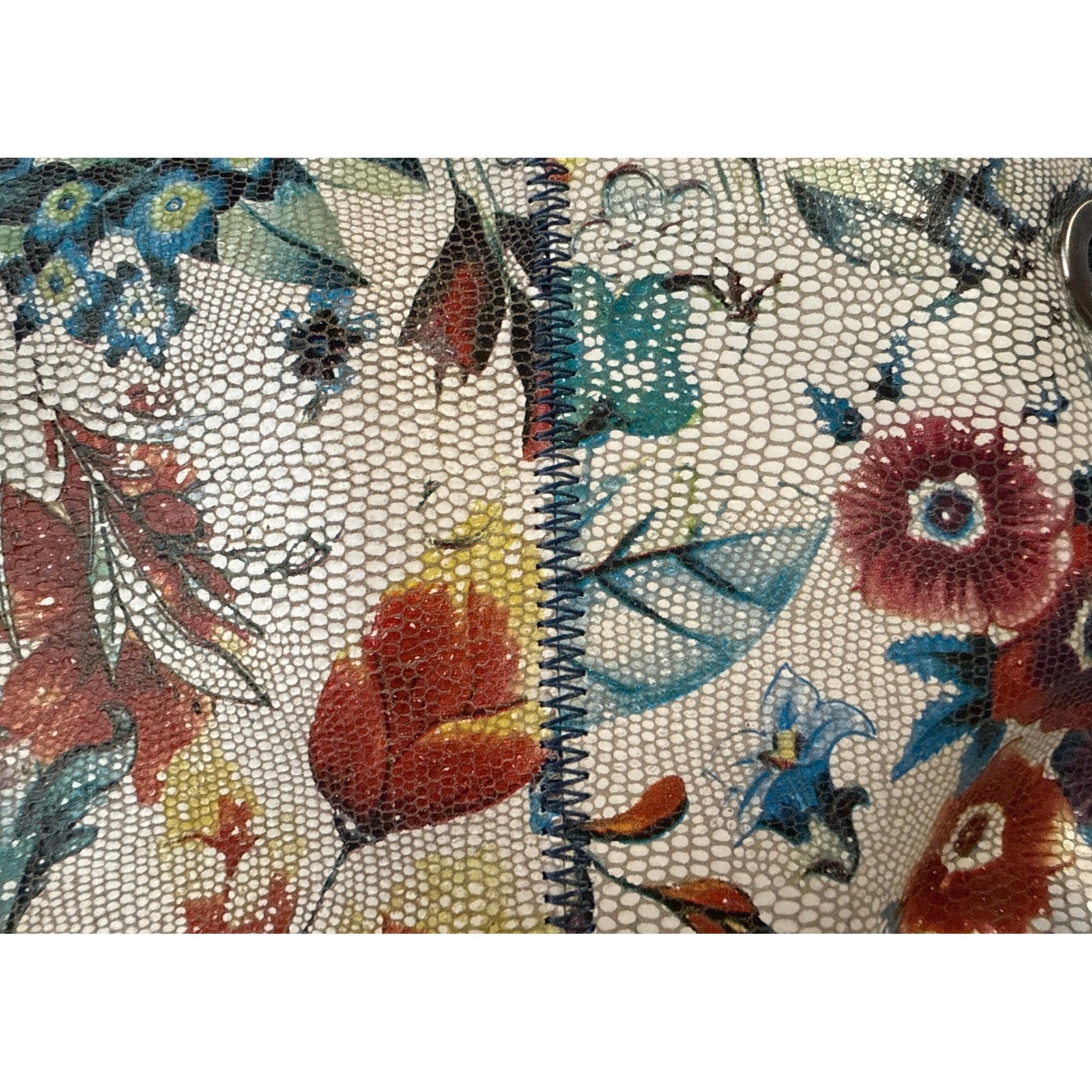 Rare Hobo Floral Leather Wristlet Clutch Bag Boho Snakeskin Print 2024370001