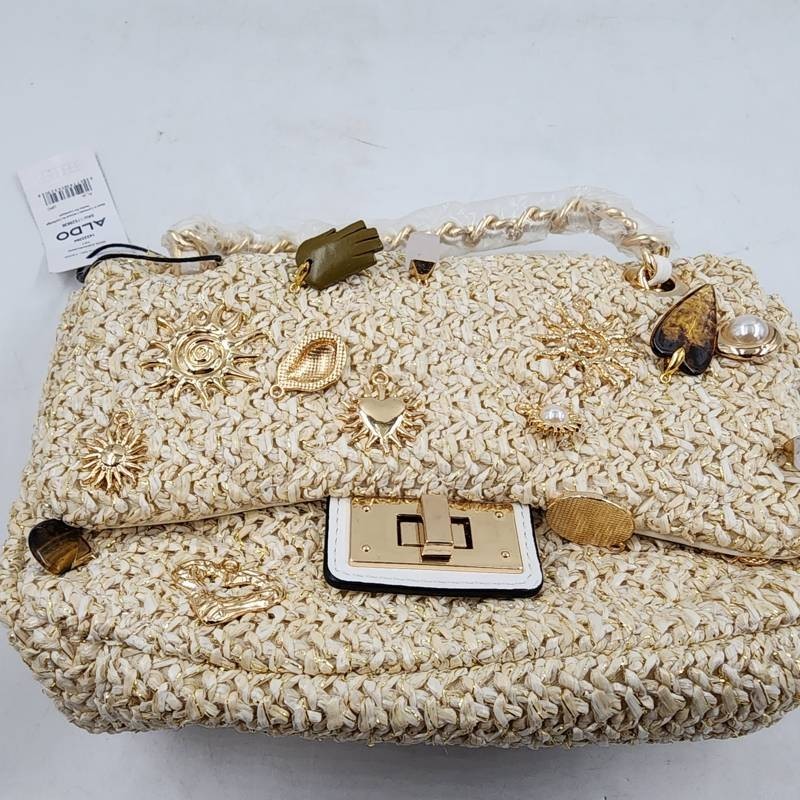 ALDO Goldensunn Small Mix Material Raffia Crossbody Bag Women’s One Size Natural