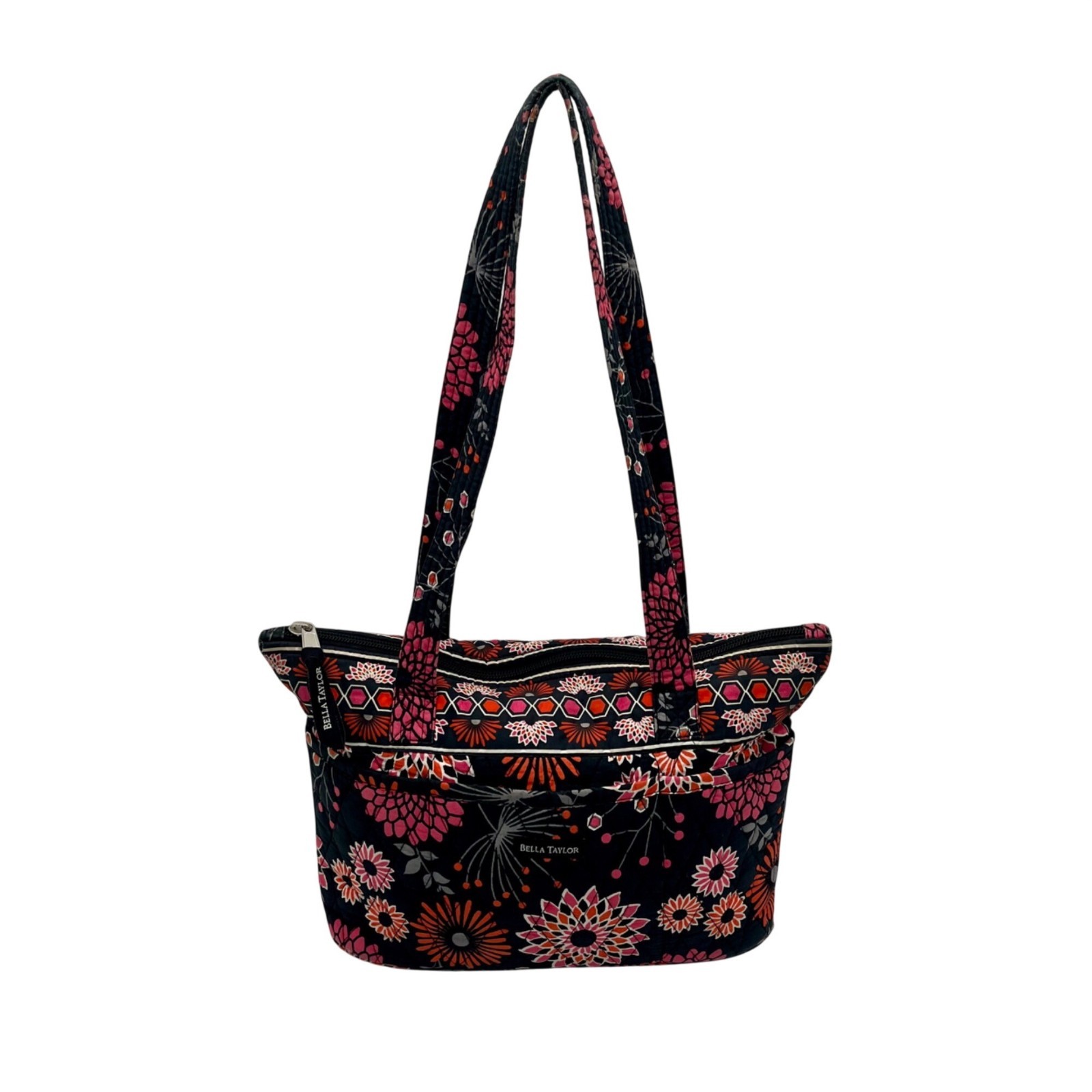 Bella Taylor Black Floral Print Fabric Shoulder Bag