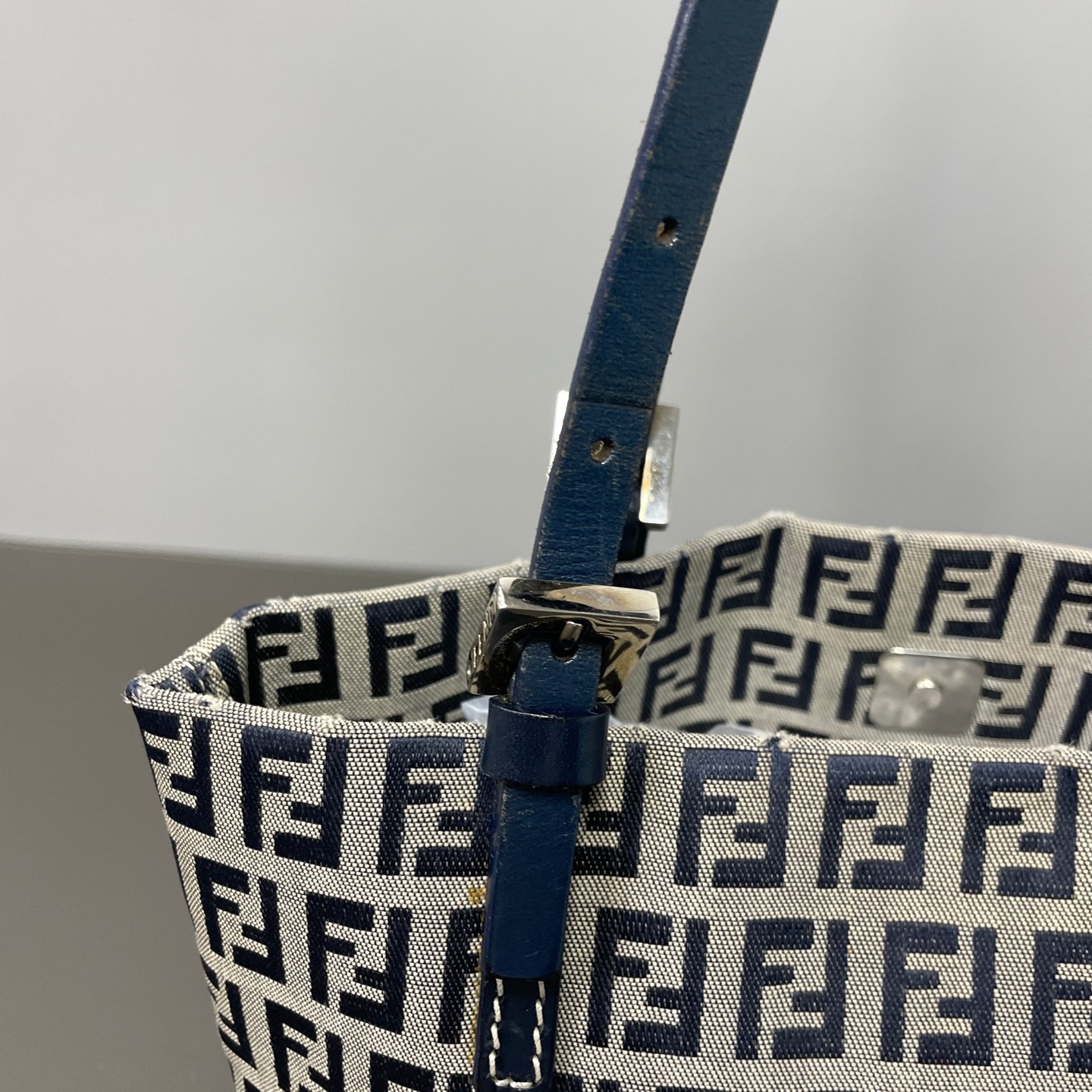 Fendi Pre-Owned Authentic Picotin Tote Bag Blue Free Tracked Shipping