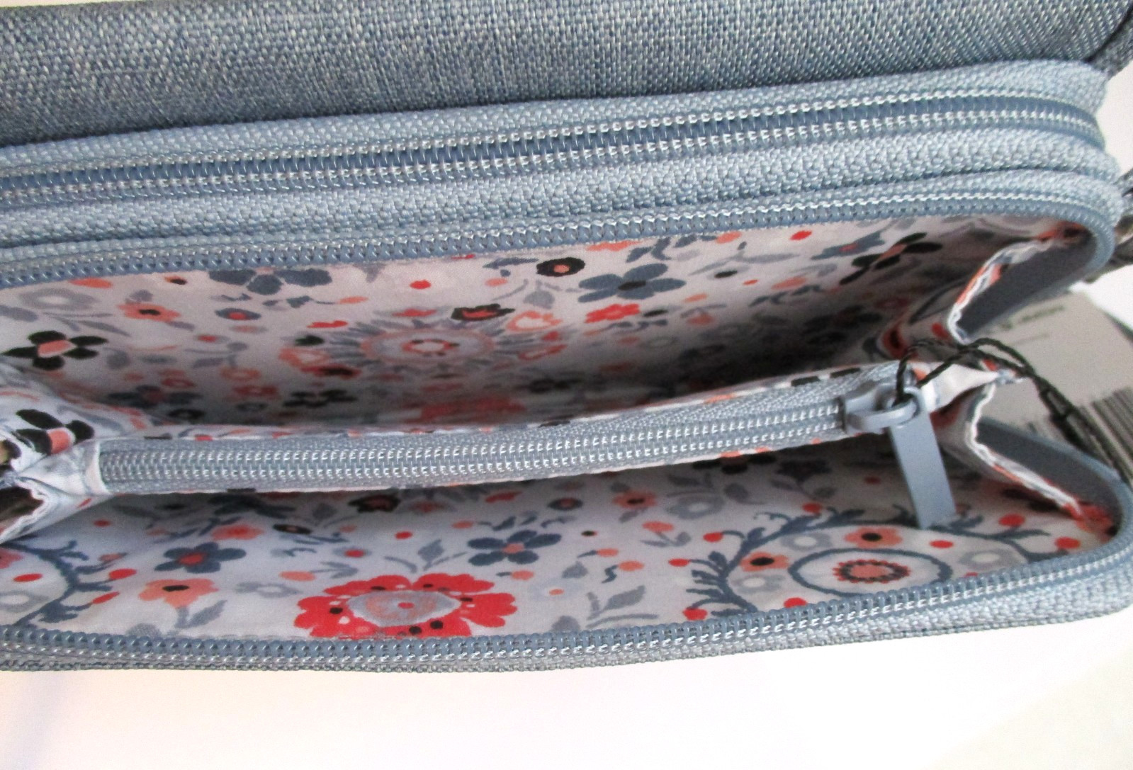 Vera Bradley 3 in 1 Wallet Crossbody Wristlet RFID Lighten Up Zen Gray