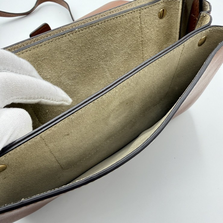 Chloe Faye Shoulder Bag in Brown Suede and Leather with Gold-Tone Hardware