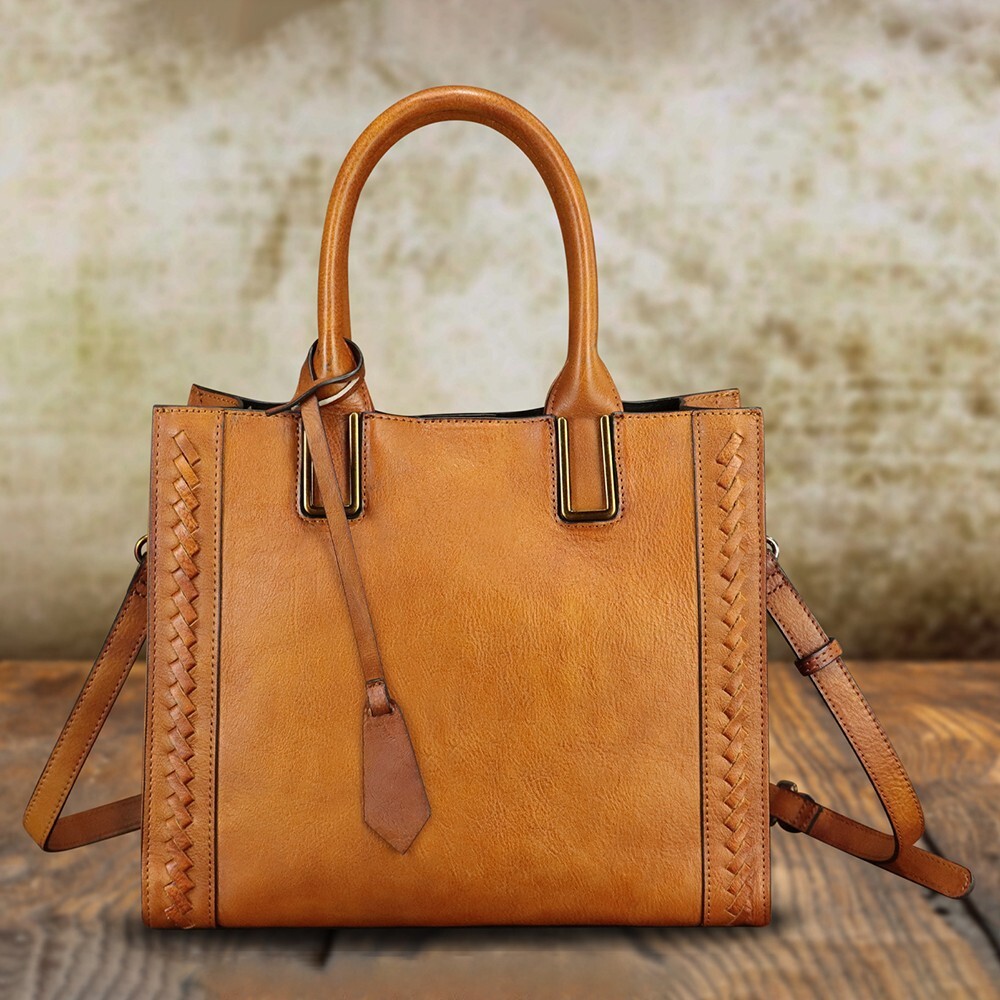 Genuine Leather Purses and Handbags Women Tote Bag Vintage Shoulder Bag Satchel