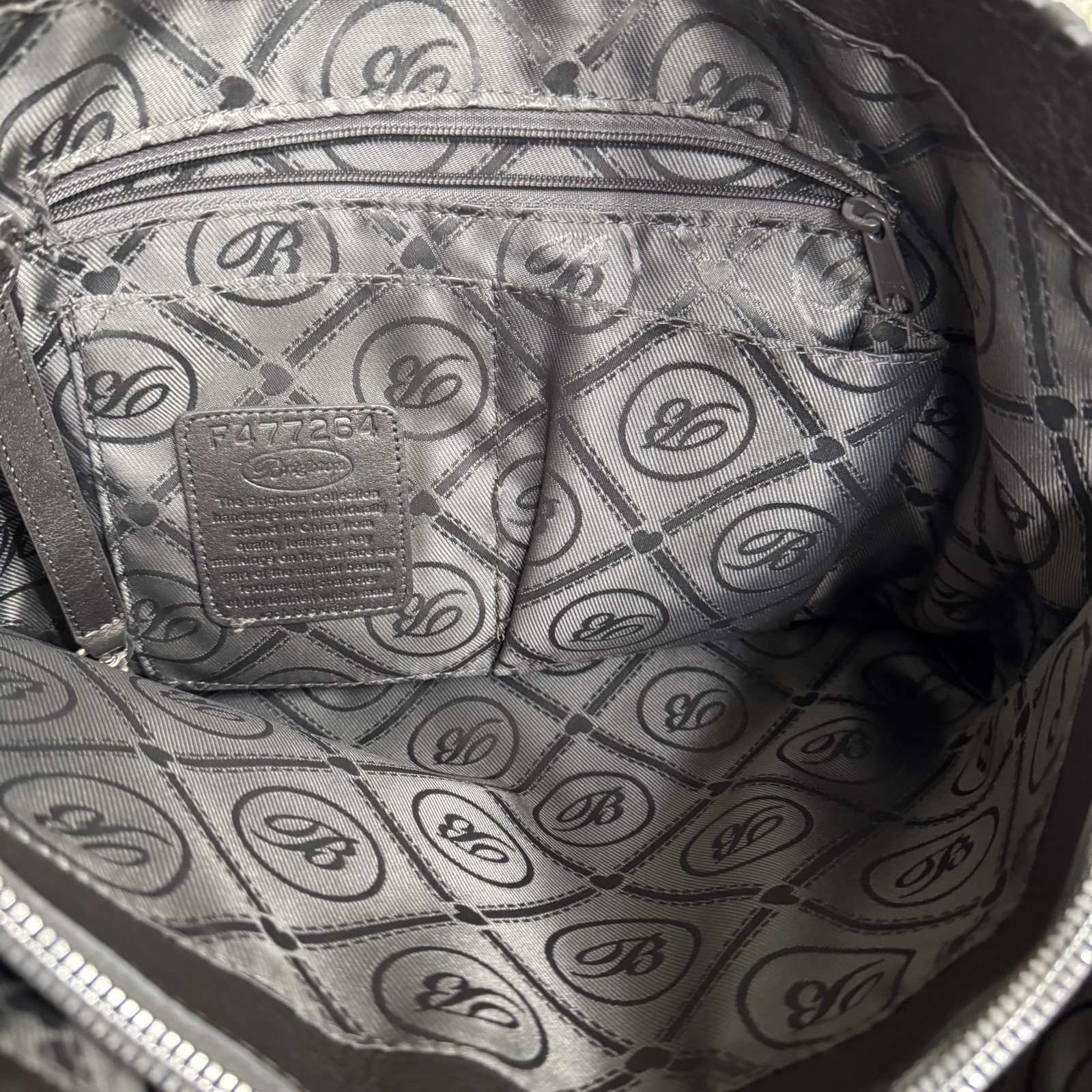 BRIGHTON FERRARA COLLECTION PEWTER GABRIELLA MEDALLION TASSELED TOTE PURSE