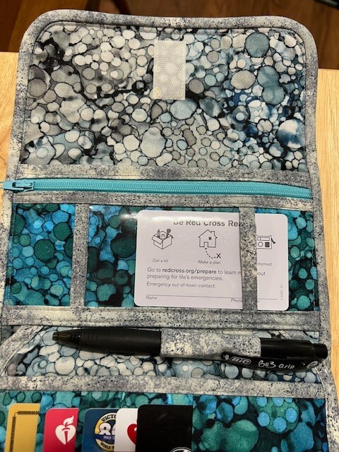 Handmade Women’s Cotton Teal Fabric Quilter’s Wallet With Zipper