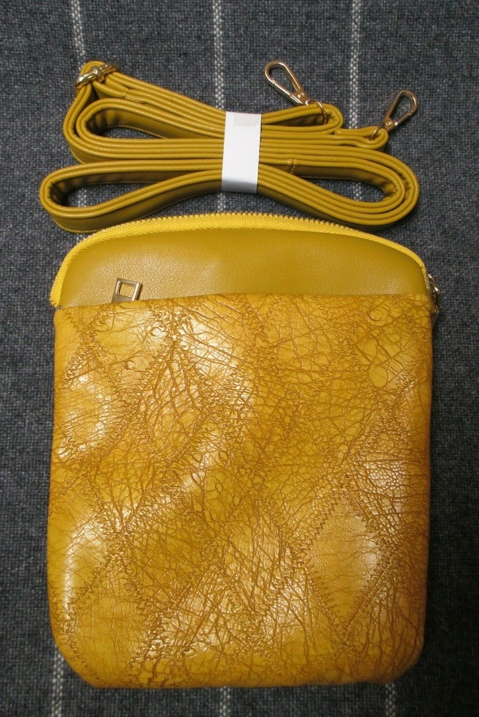 Coco + Carmen 7 Pocket Crossbody & Organizer Purse – Mustard Yellow Textured