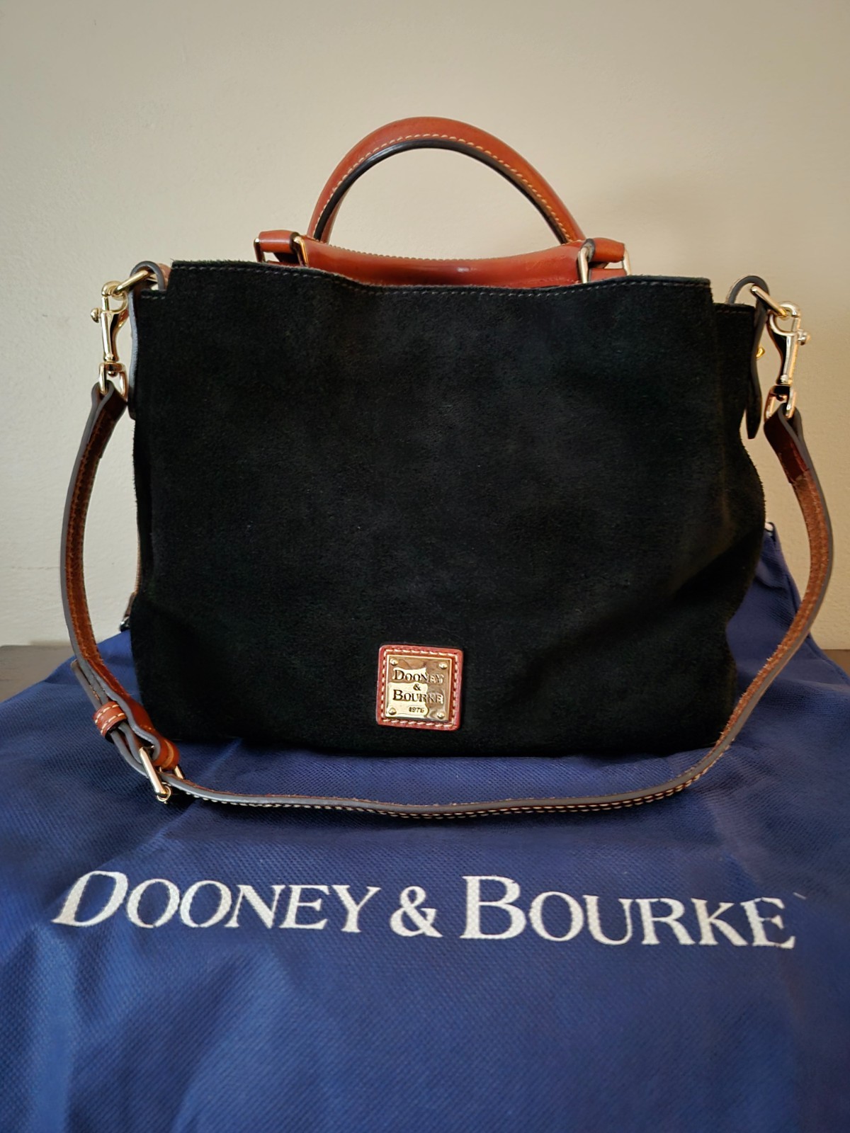 DOONEY AND BOURKE BLACK SUEDE SMALL BRENNA