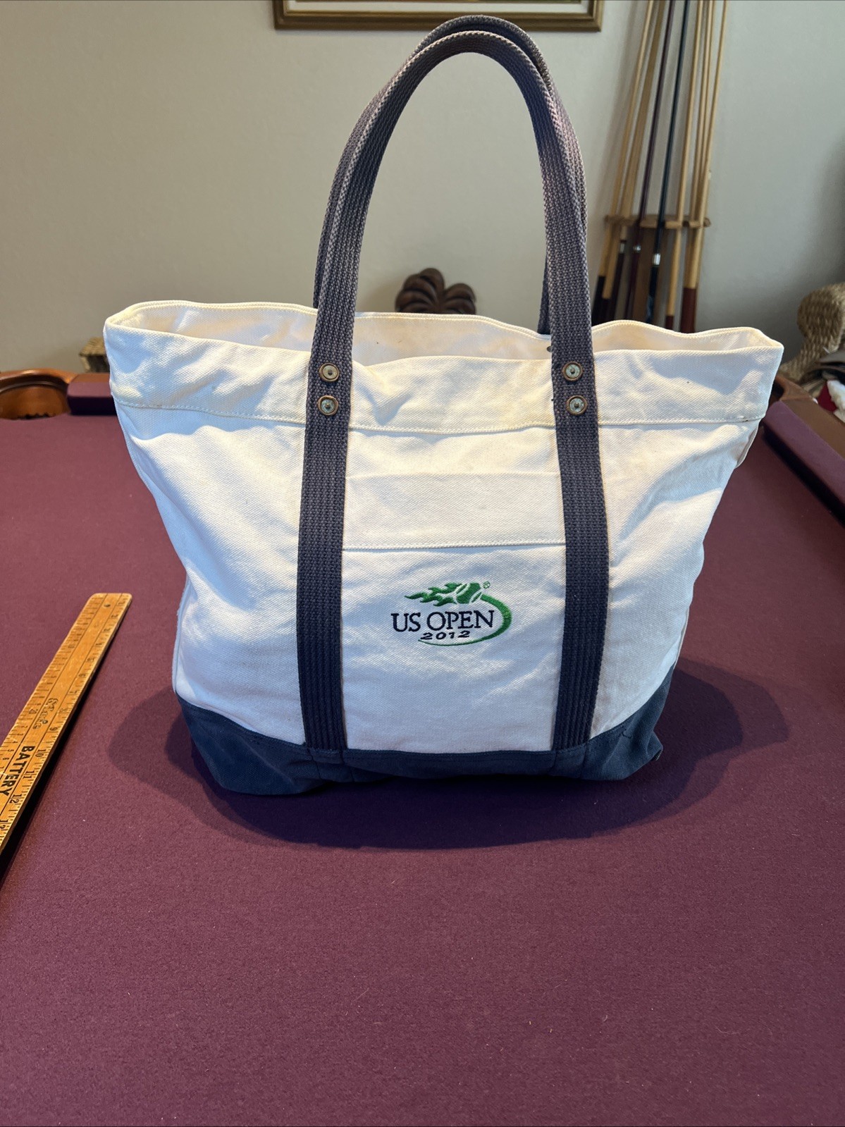 *RARE* Polo Ralph Lauren 2012 US Open Tennis Tote Canvas Big Pony Bag Blue Zip