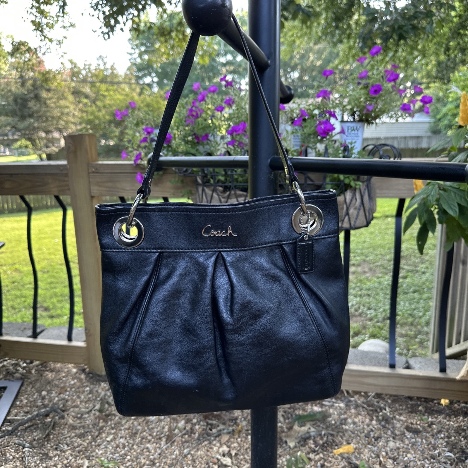 Coach Ashley Hippie Pleated Leather