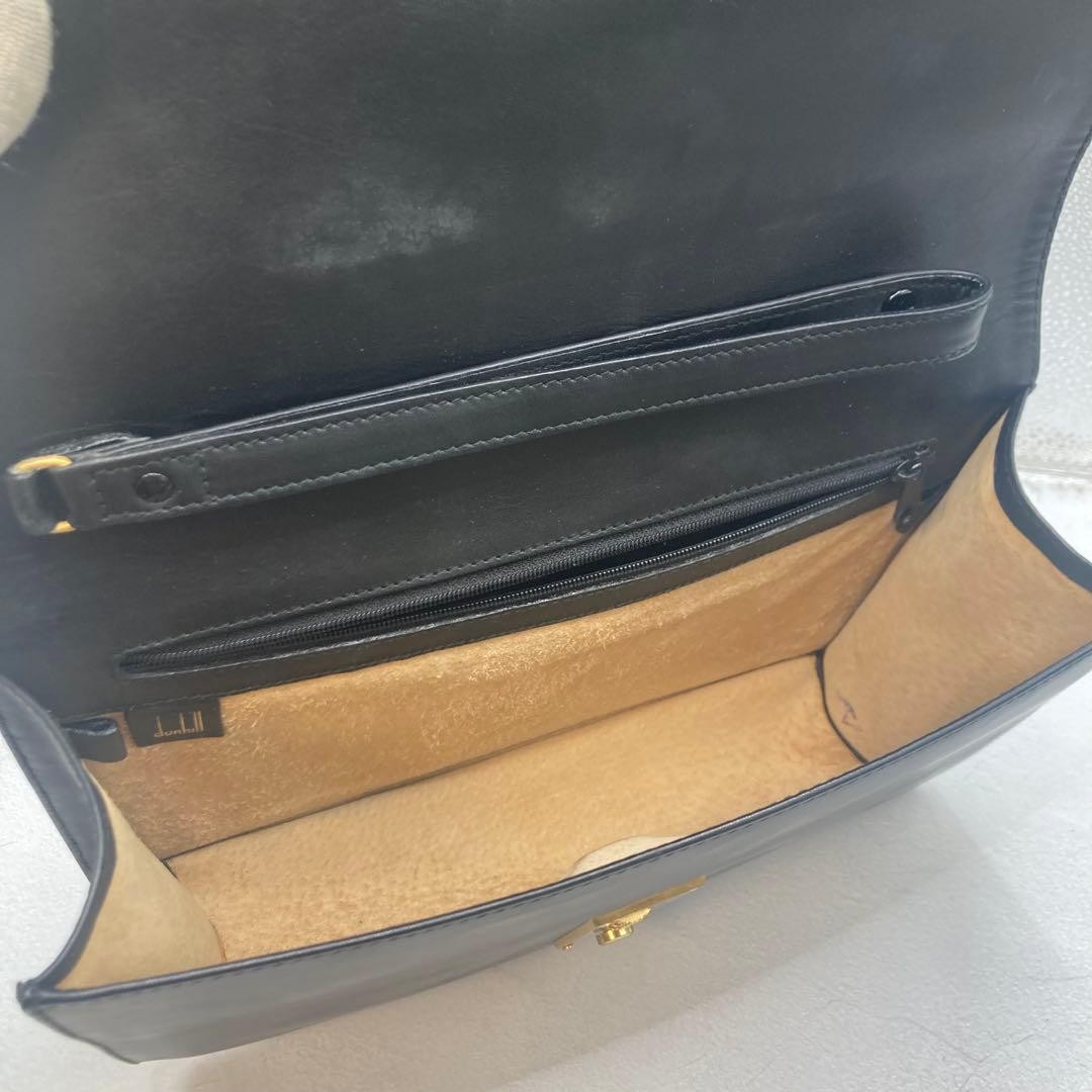 Dunhill Oxford Dial Lock Clutch Bag Black Japan Pre-Owned 0610327