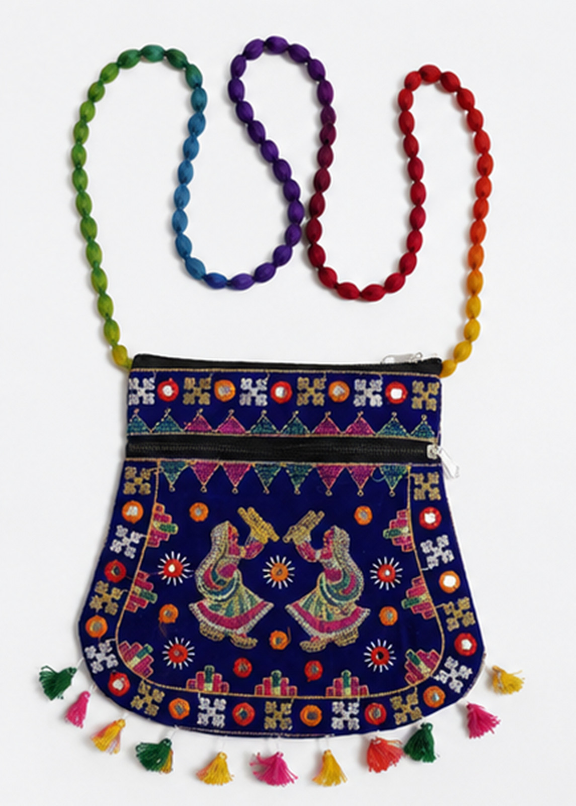 Handmade Embroidered Crossbody Bag, Boho Ethnic Sling Purse, Traditional Indian