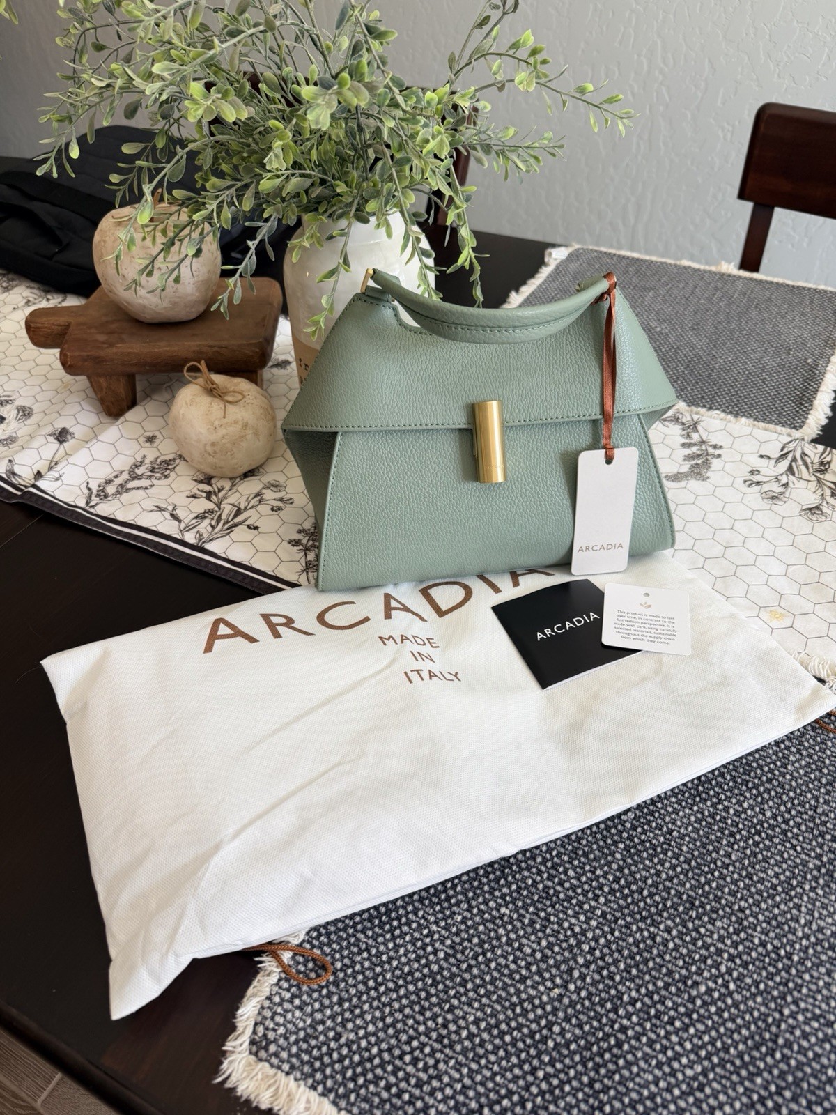 Arcadia Medium Emma Satchel Mint Green
