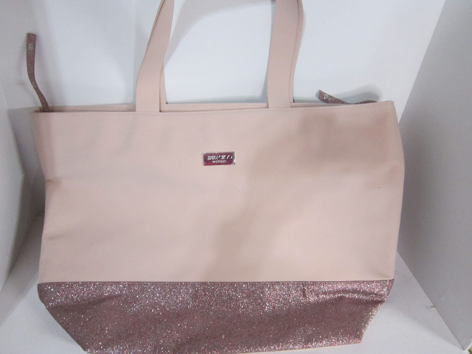 Jimmy Choo Parfums Light Pink & Pink Glitter Tote Bag Large