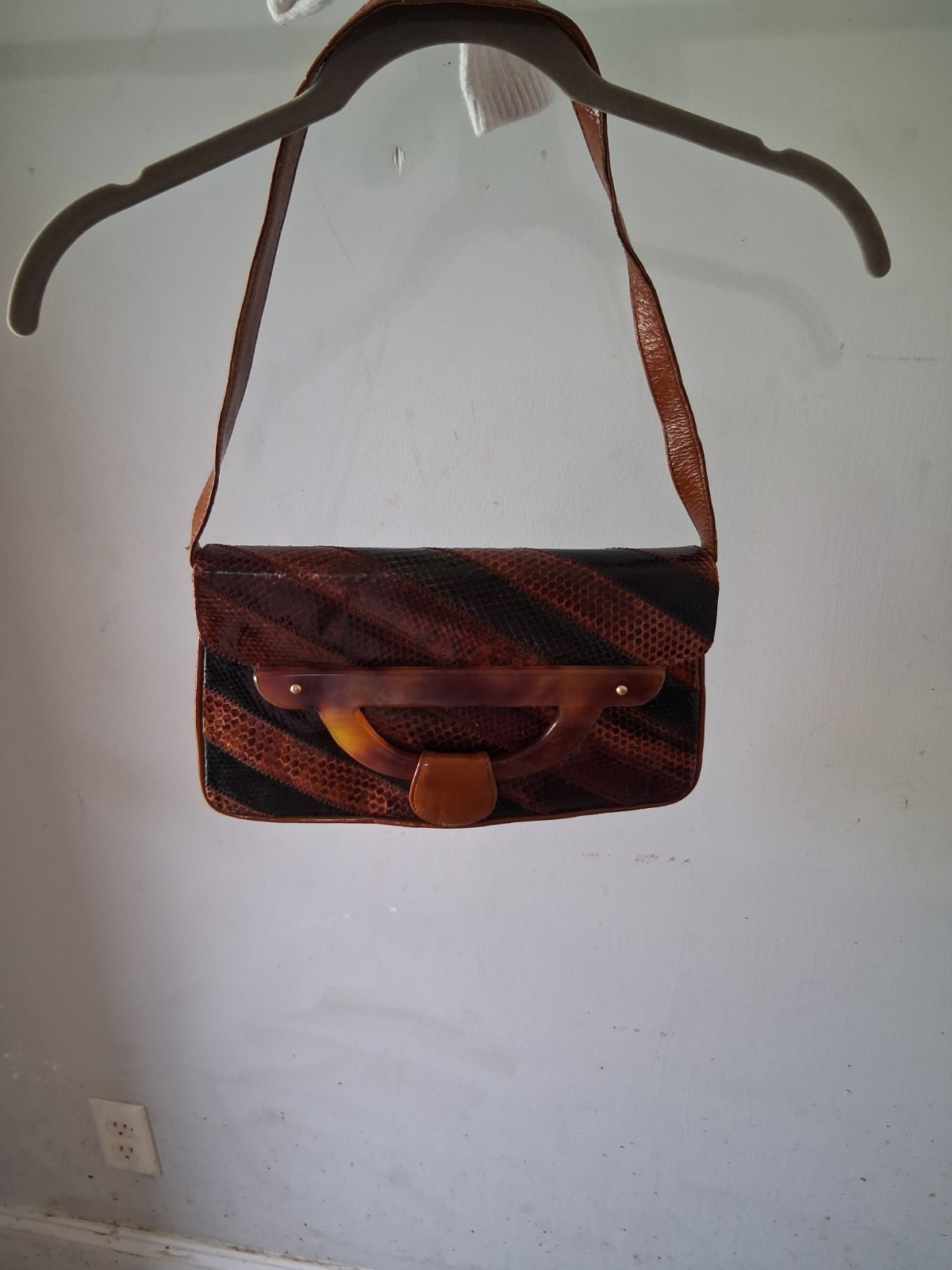 Tango By Madrid Vintage 1980s Authentic Reptile Skin Clutch