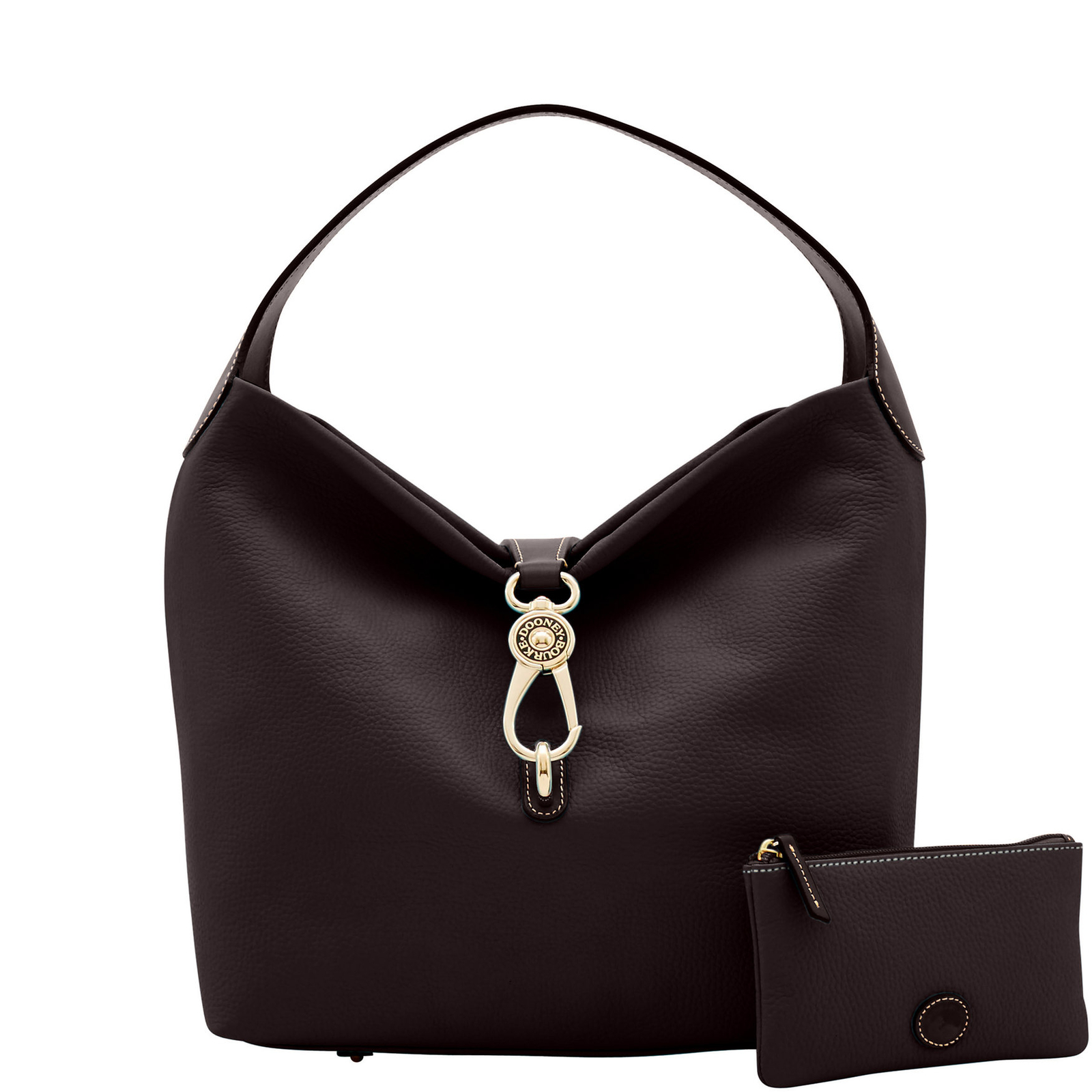 Dooney & Bourke Pebble Grain Logo Lock Shoulder Bag with Pouch