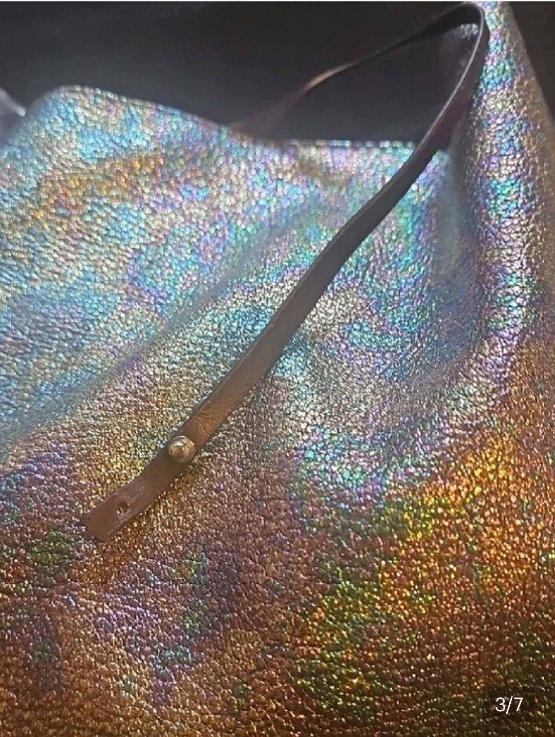 Golden Goose Deluxe Brand Iridescent Shoulder Bag, Zip Closure, Detachable Strap