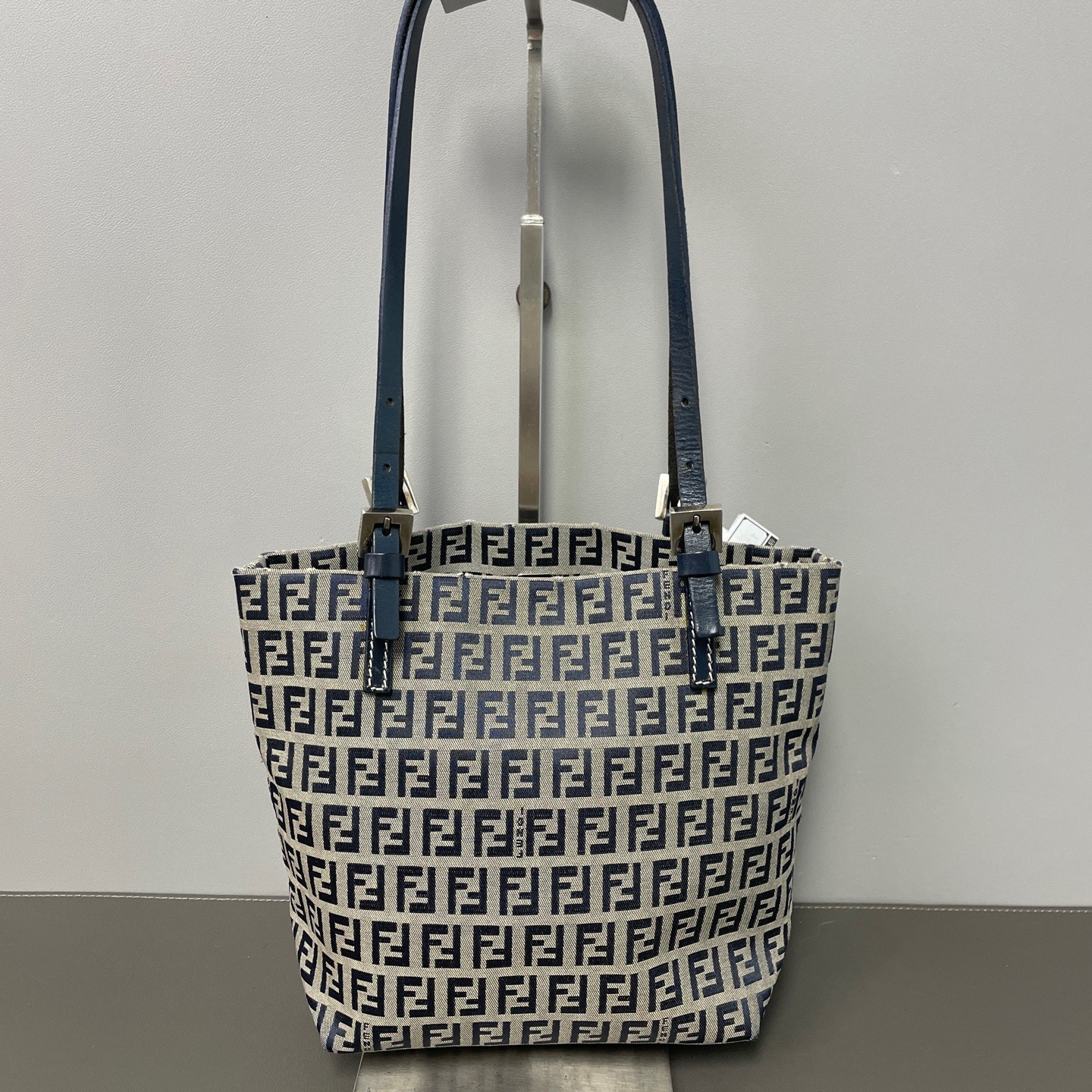 Fendi Pre-Owned Authentic Picotin Tote Bag Blue Free Tracked Shipping