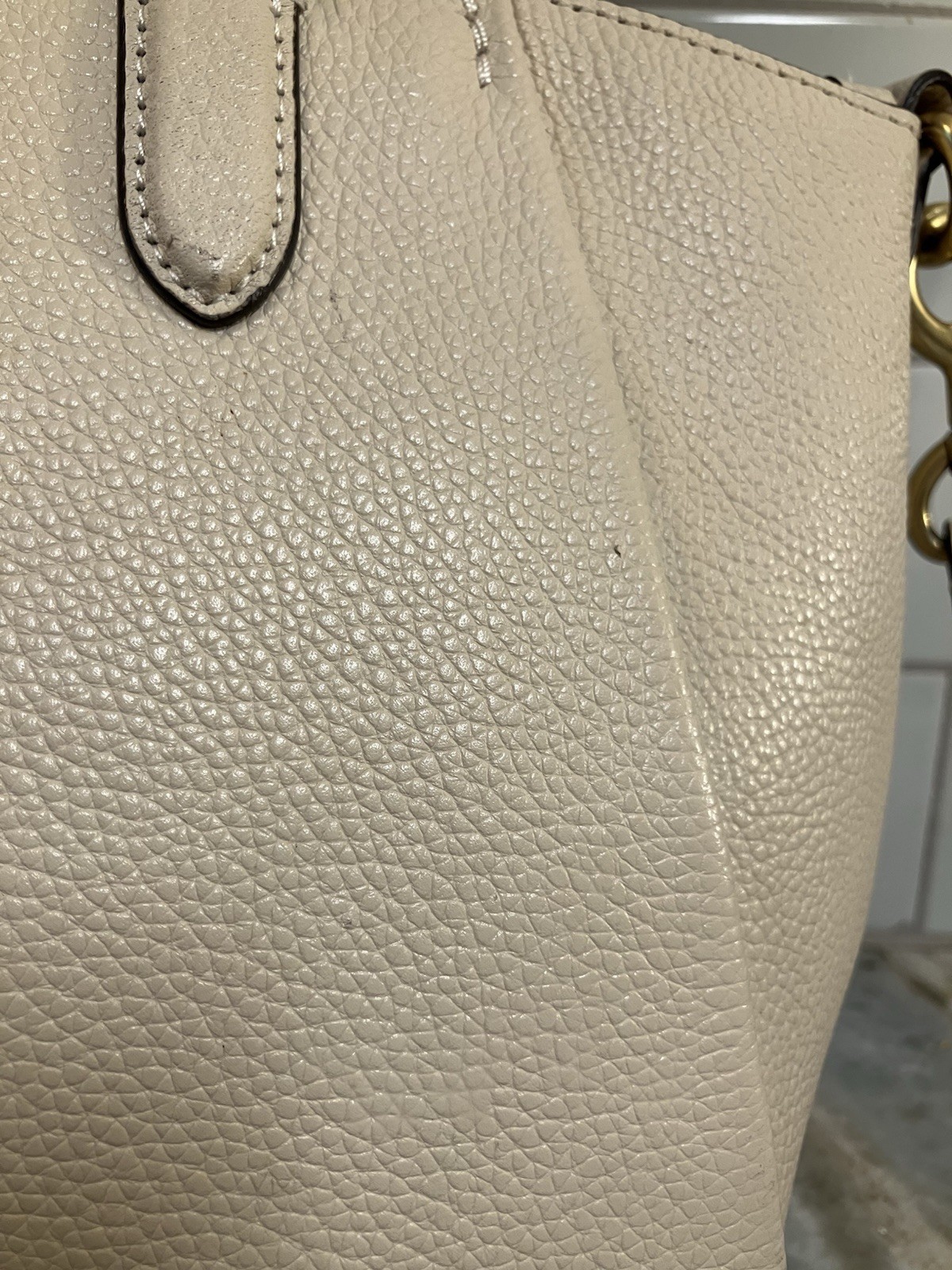 Coach Elise Satchel pebble leather crossbody bag 79316 Beechwood Cream
